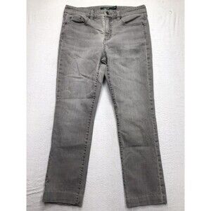 LAUREN Ralph Lauren Premier Straight Jeans Women 8 (32x26) Gray Cropped Ankle
